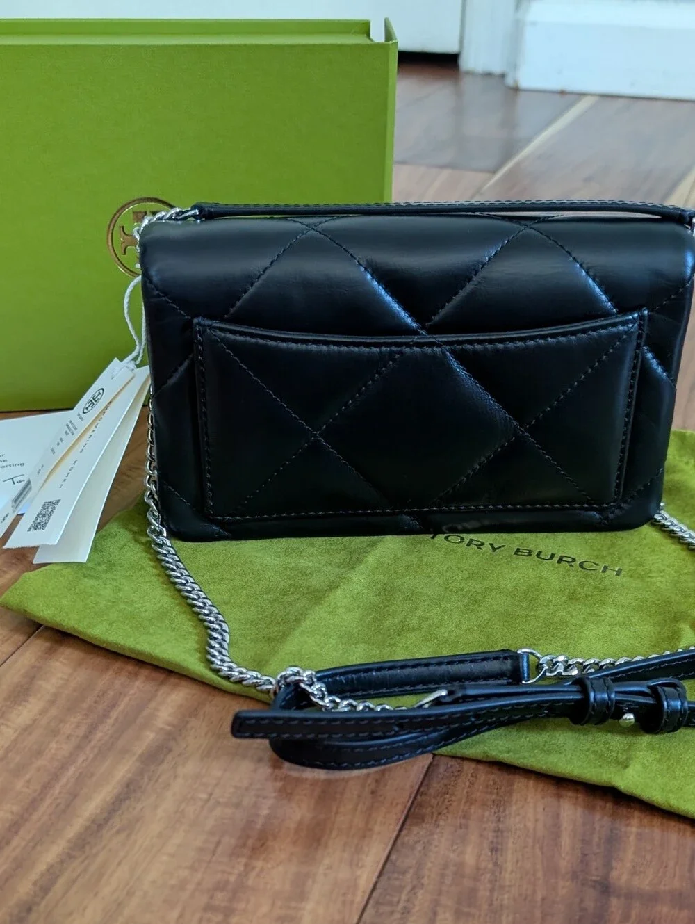 Tory Burch Kira Diamond Quilted Mini Clover Chain Bag + Dust & Gift Box Nwt❤️